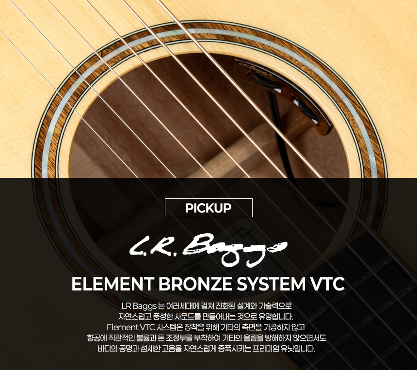 LR Baggs Element Bronze VTC pickup mounted in the Hex Guitars VF500E soundhole